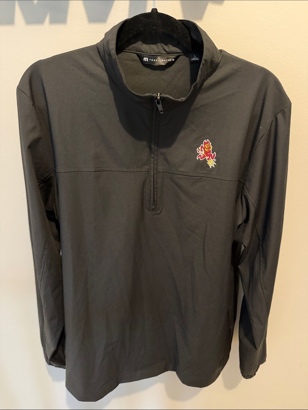 Travis Mathew Men’s Quarter-Zip Pullover with ASU Logo